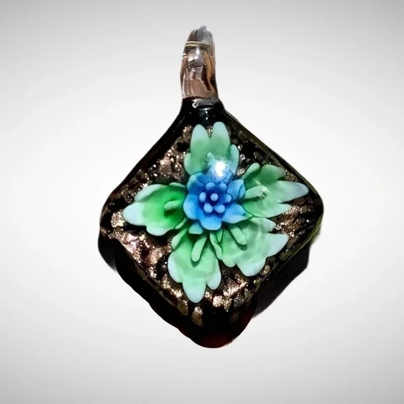Blown Glass Floral Pendant - Picture 1 of 6